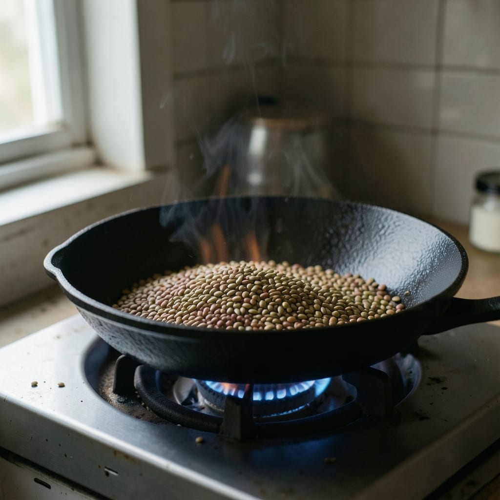 The first pass, in the pan
